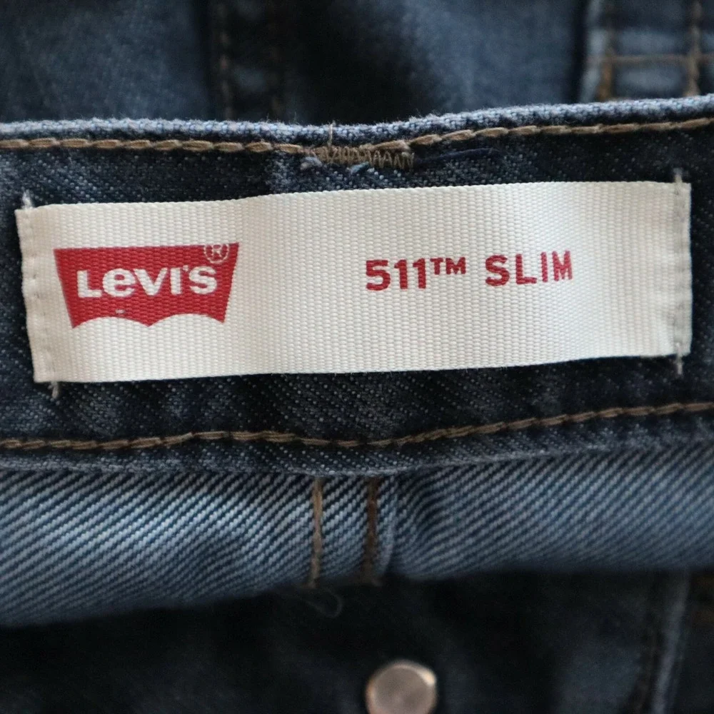 Levi's 511 Jeans Boys 14 Reg 27x27 Standard Slim Fit 5-Pocket Denim Dark Blue‎